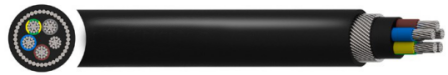 Schwarzes kupfernes gepanzertes Kabel HFFR, Aluminiumkreuz verbundenes Polyäthylen-Kabel